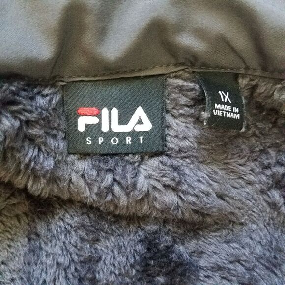 Fila Sport Womens Faux Fur Fleece Zip Up Jacket Navy Blue Super Soft Size 1X - Picture 5 of 9
